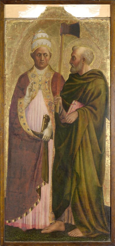 A Pope (St. Gregory) and St. Matthias by Tommaso Masolino da Panicale